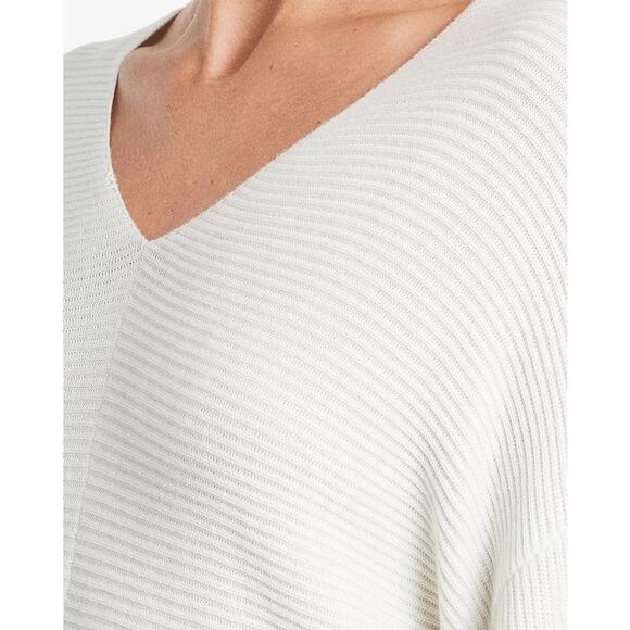 1.STATE V-Neck Balloon Sleeve Ribbed Sweater Top Size XXL/2X Antique White NWT - Picture 3 of 8